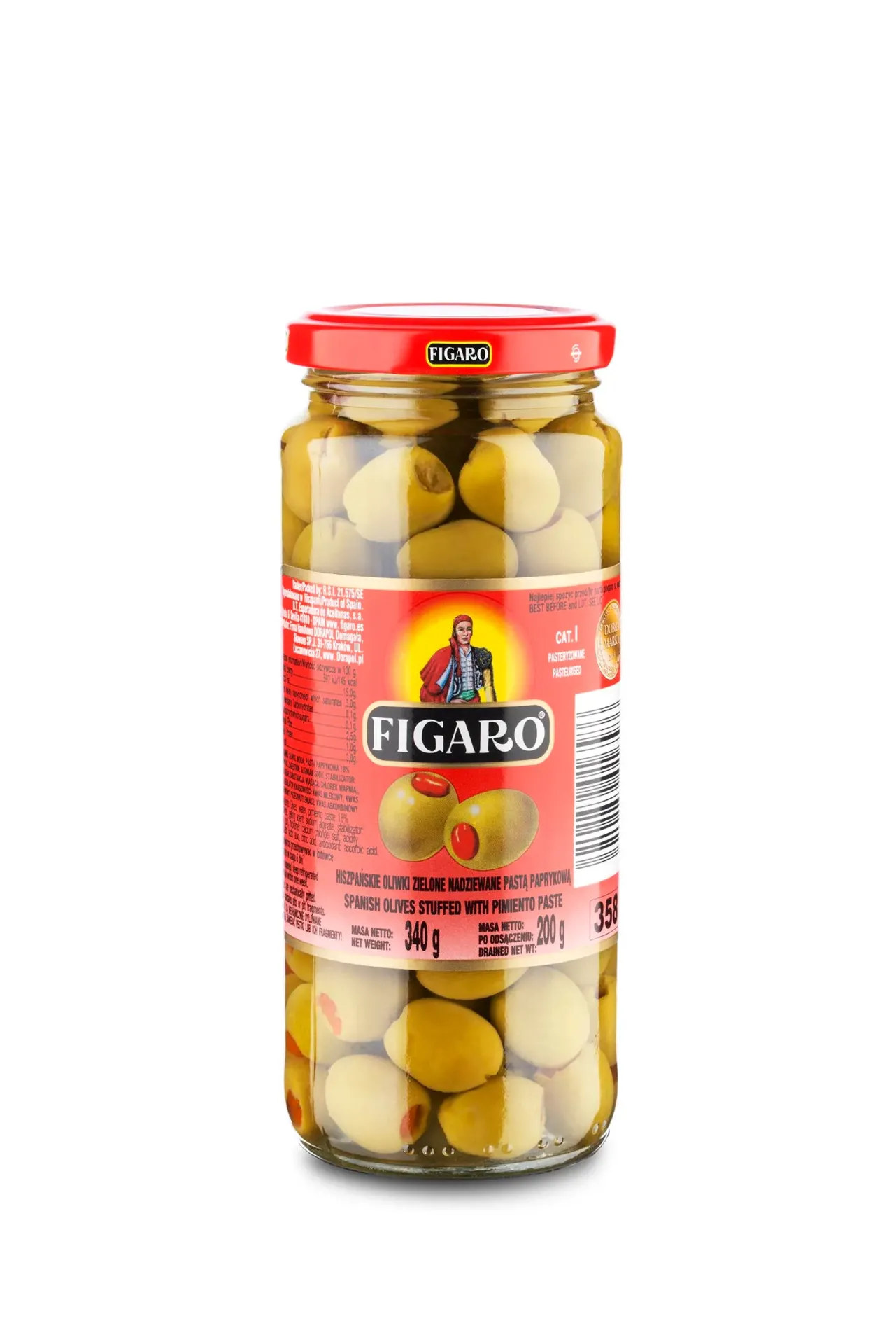 Oliwki zielone z pastą paprykową                 340 g/200 g FIGARO