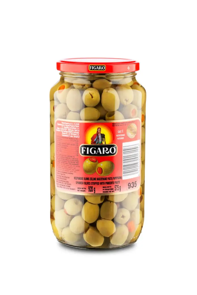 Oliwki zielone z pastą paprykową 920g/575g FIGARO 