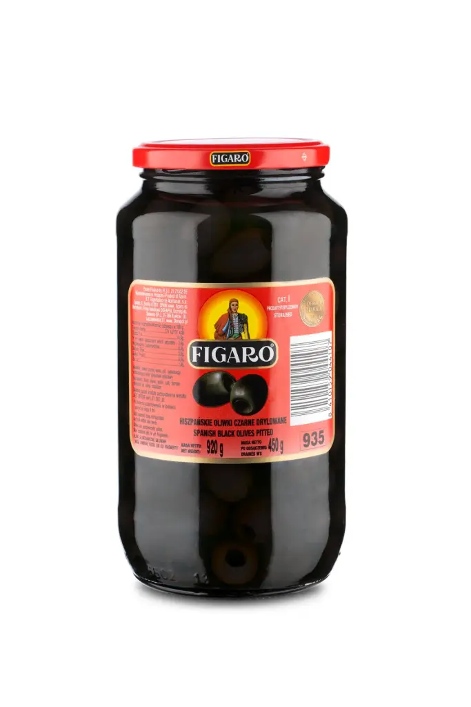 Oliwki czarne drylowane 920g/450g FIGARO 