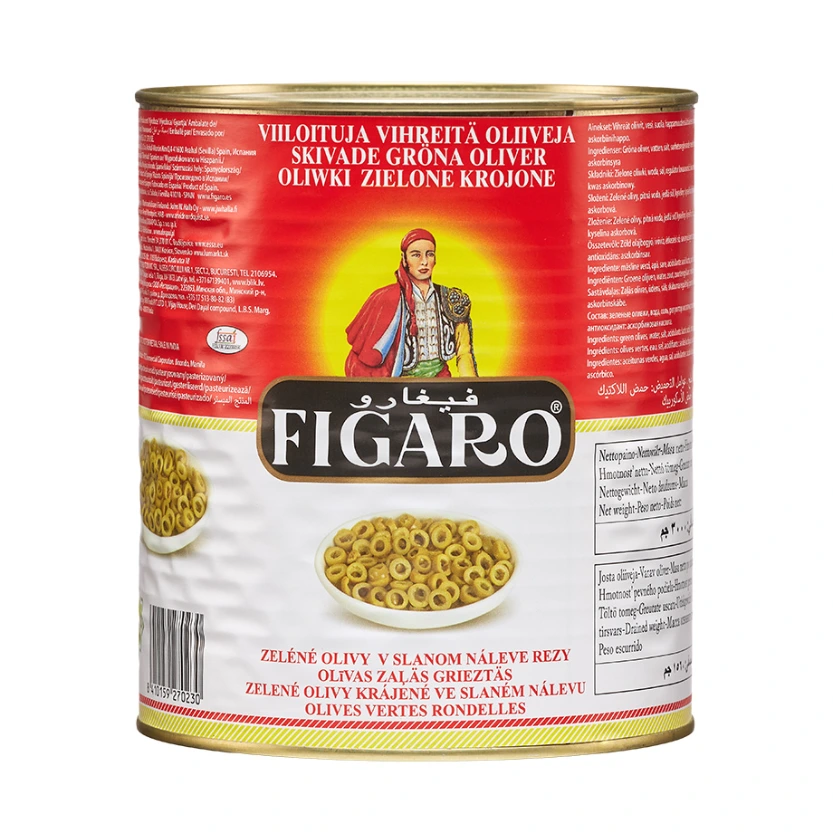 Oliwki zielone krojone 3000g/1560g FIGARO 