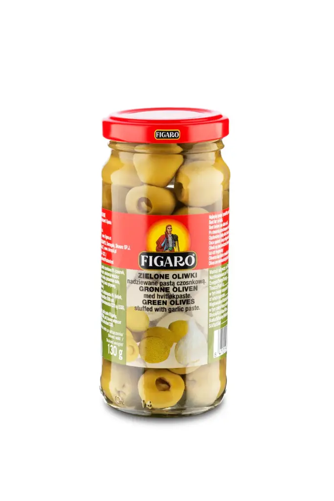 Oliwki zielone z pastą czosnkową 240g/130g FIGARO 