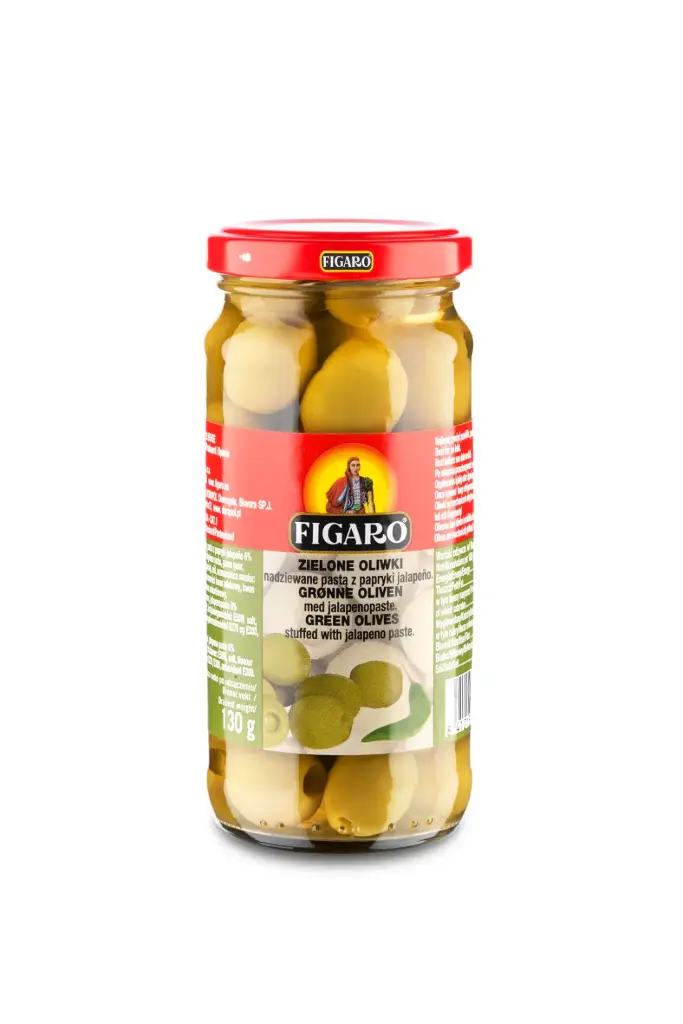 Oliwki zielone z pastą z jalapeño 240g/130g FIGARO 