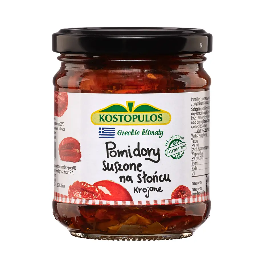 Pomidory greckie suszone na słońcu krojone Julienne 200g/100g 