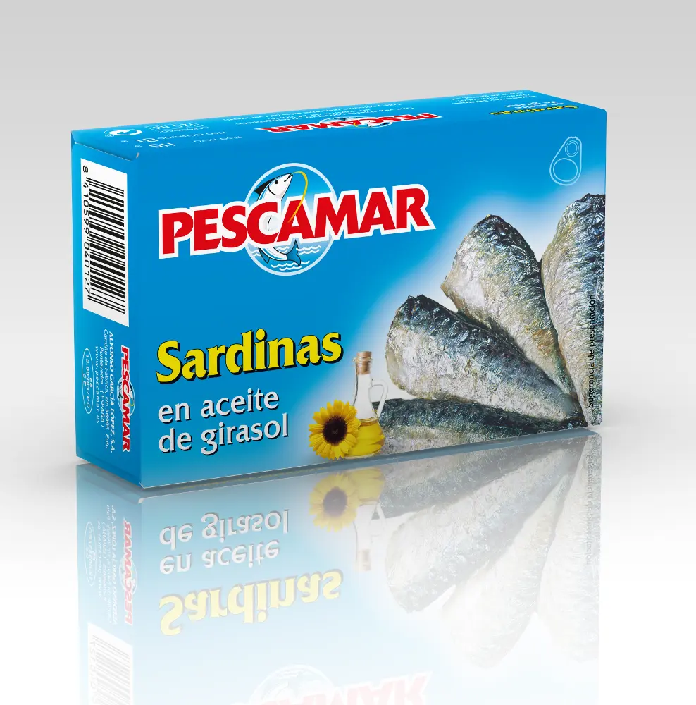 Sardynki w oleju roślinnym 115g/81g PESCAMAR 