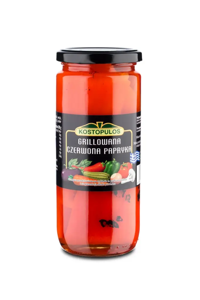 Papryka grecka czerwona grillowana 480g/350g KOSTOPULOS